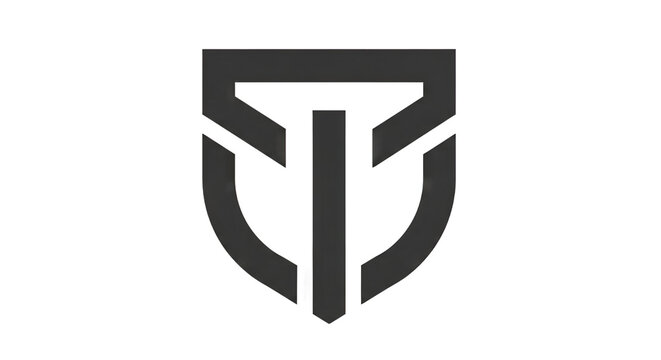 Abstract geometric logo design featuring a shield shape with lines