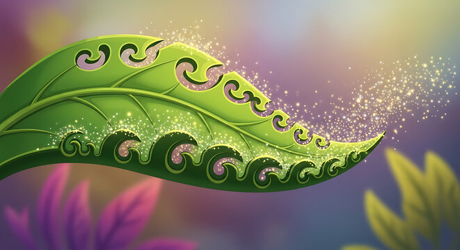 Ethereal Plant Design Glittering Particle Effect