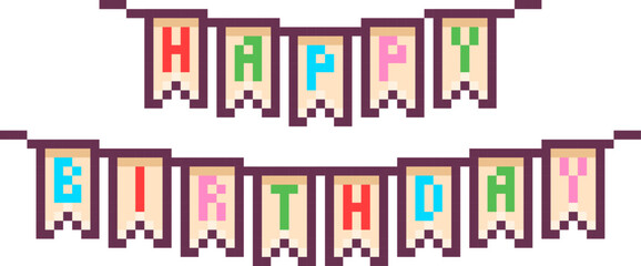 Birthday Pennant Pixelart