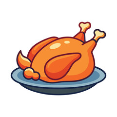 cartoon chicken illustration on a plate