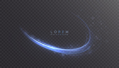 Naklejka na ściany i meble Shiny bright purple glowing curved line with magical light effect. Glow effect for game interface design on black background.  Naklejka na ściany i meble Shiny bright purple glowing curved line with magical light effect. Glow effect for game interface design on black background.