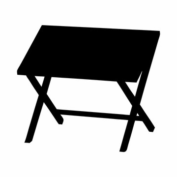 Simple black folding table vector illustration scalable svg icon furniture design