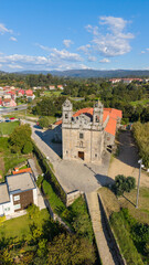 Obraz premium San benito lerez monastery in pontevedra aerial view