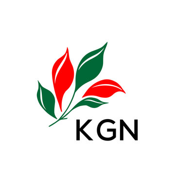 Modern Abstract Leaf Logo Design &ndash; KGN Later Logo, Red and Green Nature-Inspired Brand Icon
