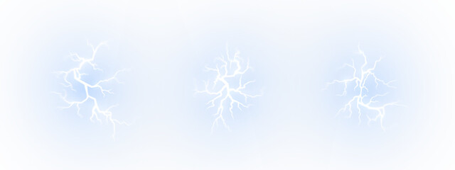 Powerful thunderstorm with electric bolts and glowing blue energy.