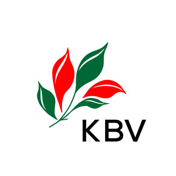 Modern Abstract Leaf Logo Design &ndash; KBV Later Logo, Red and Green Nature-Inspired Brand Icon
