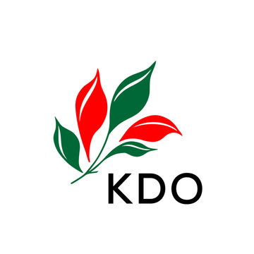 Modern Abstract Leaf Logo Design &ndash; KDO Later Logo, Red and Green Nature-Inspired Brand Icon
