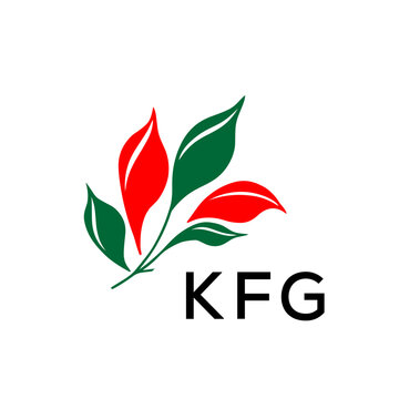 Modern Abstract Leaf Logo Design &ndash; KFG Later Logo, Red and Green Nature-Inspired Brand Icon
