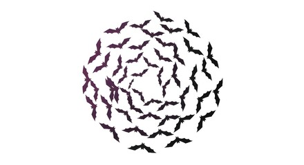 "Flying Bats in Circular Motion  Halloween Abstract Art"