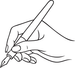 Hand writing with fountain pen line art