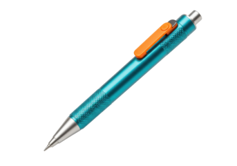 Isolated Drafting pencil, mechanical pencil or propelling pencil, metallic teal finish