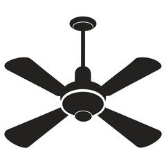 unique style celling fan silhouette, hanging fan vector icon on white background