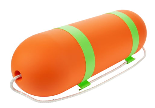 Isolated rescue can with rope for water safety equipment, lifeguard floatation device