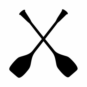 Two crossed oars vector illustration scalable svg icon symbol graphics