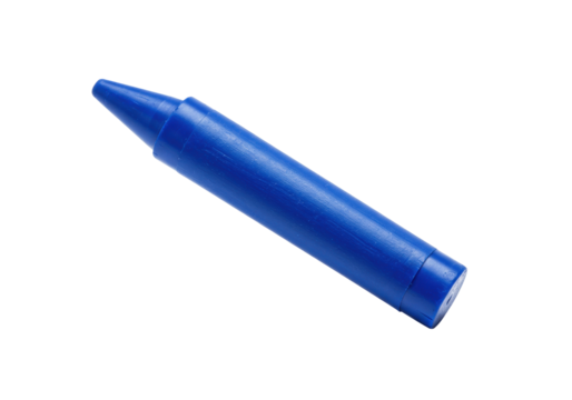 Isolated blue crayon for drawing, art project or classroom use is colorful and useful