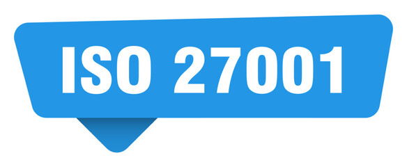 iso 27001 sticker. iso 27001 blue sign isolated on transpatent background