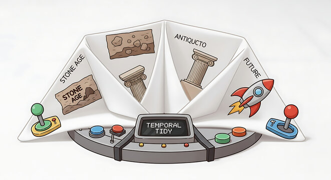 Retro Arcade Controls for Cleaning Up History Time Game