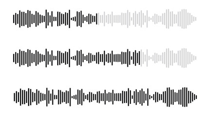 Isolated sound wave audio vector. Sound waves collection.