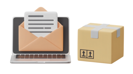 Seamless digital communication meets efficient package delivery, streamlining your online business operations with modern technology