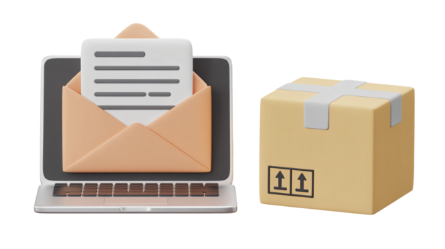 Seamless digital communication meets efficient package delivery, streamlining your online business operations with modern technology