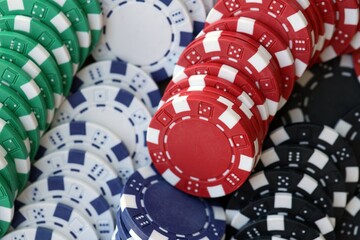 Poker Chips Chaos background for casino poker games concepts