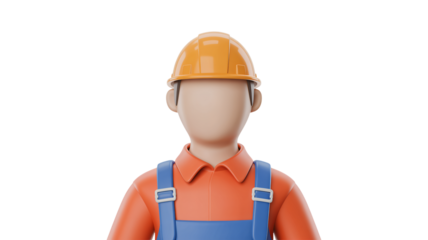 Construction worker wearing a hard hat and overalls, ready to build and create, architectural design concept
