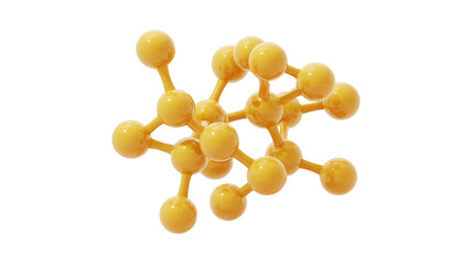 Vibrant 3D molecular structure representing scientific concepts for medical research, technology, and innovation with a dynamic design