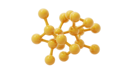 Vibrant 3D molecular structure representing scientific concepts for medical research, technology, and innovation with a dynamic design