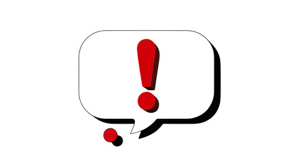 Urgent alert notification icon with bold red exclamation mark signifying important warning or announcement for immediate attention