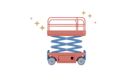 Modern scissor lift machine ready for construction and industrial projects, symbolizing progress and elevation with a clean design.