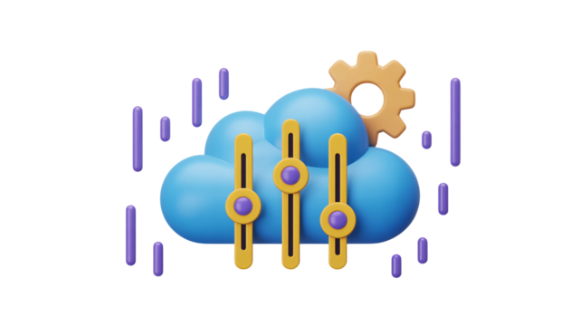 Dynamic cloud computing system with sliders and gear for optimal digital management and performance tuning - Powered by Adobe