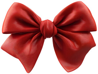 red bow, isolated on transparent background cutout png file 