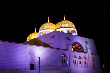 Muhammed Al Ameen Mosque at night. Muscat. Sultanate of Oman