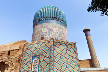 View of the Timurid Tomb Mausoleum of Amir Temur  in Samarkand, Uzbekistan