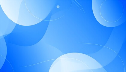 An abstract digital illustration features smooth, layered blue shapes with subtle gradients and thin white lines, creating a sense of fluidity