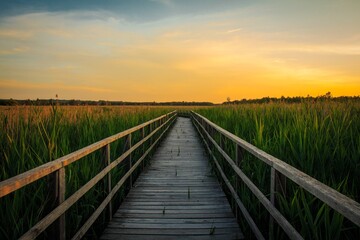 wooden bridge over river