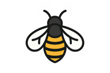 Cute bumblebee icon, a simplified illustration for use in children's media, educational materials, and product branding