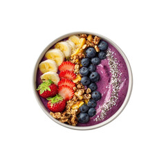 Vibrant healthy acai bowl bursting with fresh fruits and granola for a delicious breakfast
