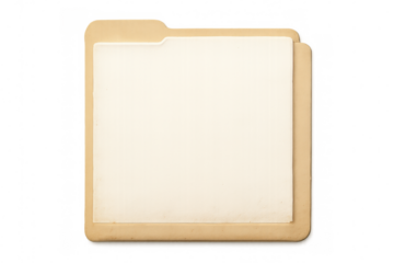 Vintage file folder with blank old paper, concept of archive, document storage, and information management