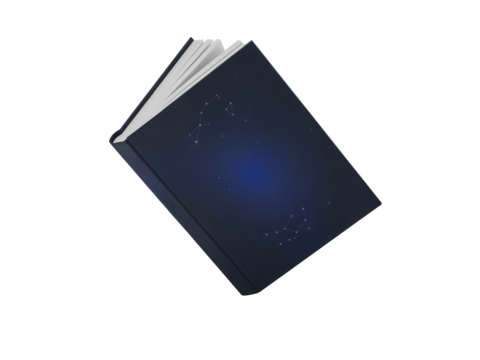 A closed dark blue book isolated on transparent background, perfect for educational materials, book cover designs, or library themed presentations and creative projects