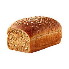 Delicious whole grain bread loaf isolated freshly baked and ready to slice and serve