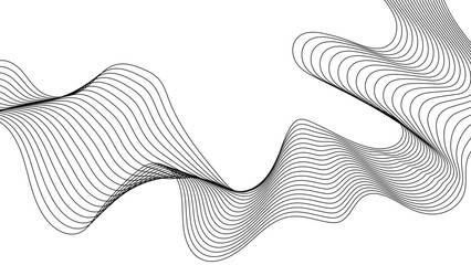 Obraz na płótnie Canvas Wavy line with digital future technology concept background, wave lines pattern on white background vector in concept of technology, abstract black wave line banner template. Obraz na płótnie Canvas Wavy line with digital future technology concept background, wave lines pattern on white background vector in concept of technology, abstract black wave line banner template.
