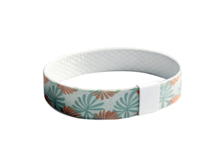 Stylish patterned fitness tracker isolated on transparent background, blending fashion and function for everyday activity monitoring and wellness