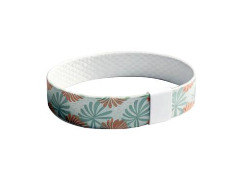 Stylish patterned fitness tracker isolated on transparent background, blending fashion and function for everyday activity monitoring and wellness - Powered by Adobe