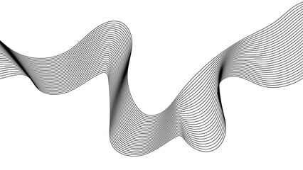 Wavy line with digital future technology concept background, wave lines pattern on white background vector in concept of technology, abstract black wave line banner template.