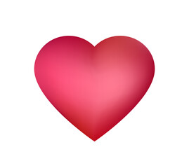 Red Heart Icon. 3D  Illustration. Modern Style Icon isolated on White Background. Decorative element for Weddings and Valentines Day design