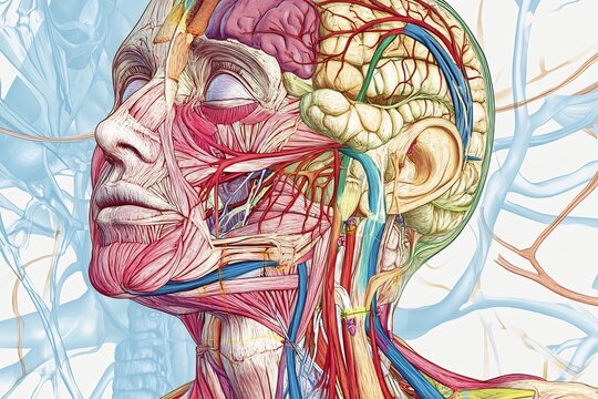 Medical illustration human anatomy educational diagram science art