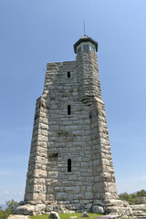 skytop tower brick monument at the top of a ridge in the shawangunk mountains gunks upstate new york new paltz famous hiking destination