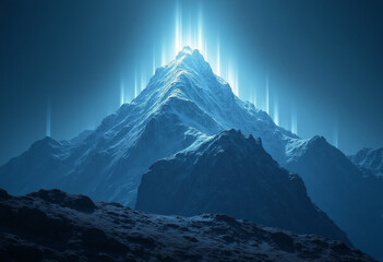 Mountain Made Entirely of Light Beams