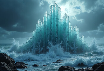 Massive Crystal Structure Emerging from Stormy Seas